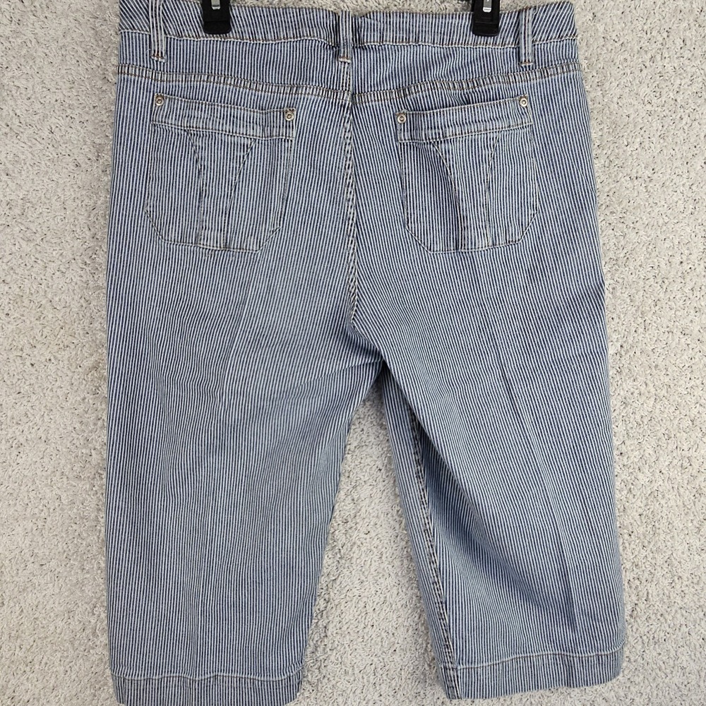 Vintage Y2K Railroad Hickory Stripe Faded Glory Stretch Capri Pants Missy Sz 16 - Picture 8 of 13